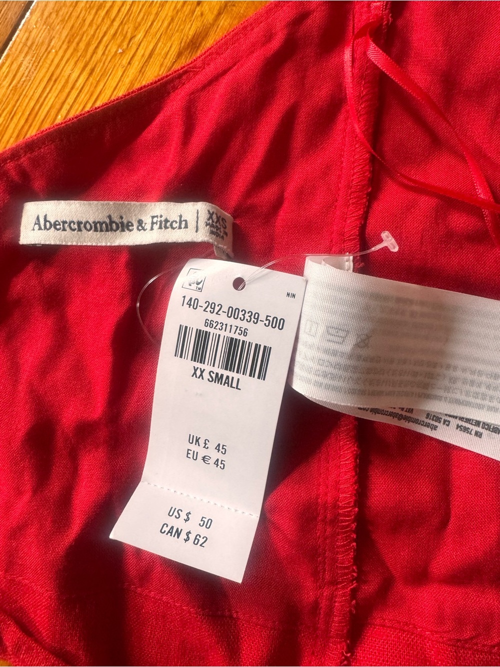 Abercrombie & Fitch Linen-Blend Tailored Halter Vest in Red XXS NWT - Picture 7 of 9